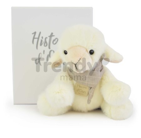 Plyšová ovečka so šatkou The Little Companions Histoire d’ Ours v darčekovom balení biela 14 cm od 0 mes