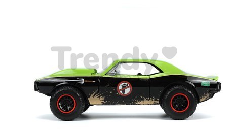 Autíčko Ninja korytnačky Chevy Camaro Jada kovové s otvárateľnými časťami a figúrkou Raphaelo dĺžka 19 cm 1:24