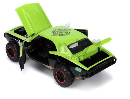 Autíčko Ninja korytnačky Chevy Camaro Jada kovové s otvárateľnými časťami a figúrkou Raphaelo dĺžka 19 cm 1:24