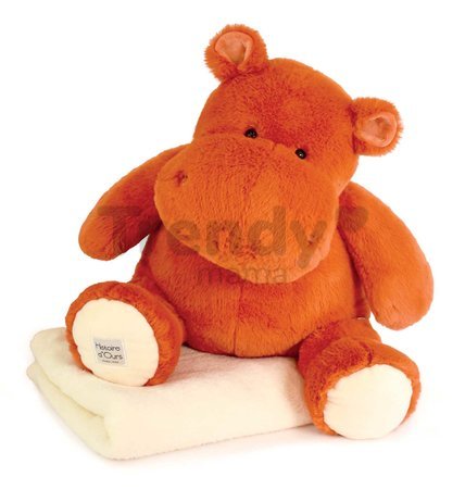 Plyšový hroch s dekou Terracota Hippo Chill Histoire d’ Ours oranžový 45 cm od 0 mes