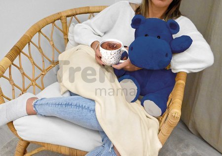 Plyšový hroch s dekou Royal Blue Hippo Chill Histoire d’ Ours modrý 45 cm od 0 mes