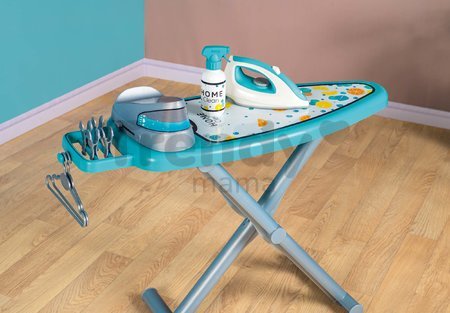 Žehliaca doska so žehličkou Ironing Board Steam Iron Smoby s vešiakmi a 9 doplnkami