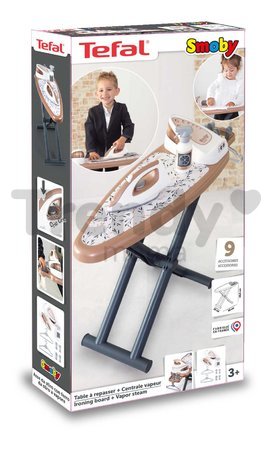 Žehliaca doska s naparovacou žehličkou Tefal Ironing Board Smoby s vešiakmi a 9 doplnkami