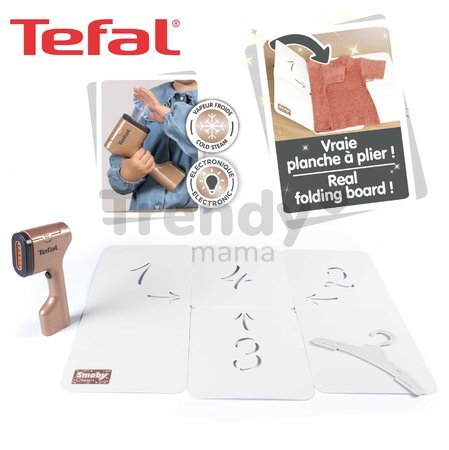 Ručný naparovač s doskou na skladanie oblečenia Tefal Steam&Fold Set Smoby so svetlom a vešiakom