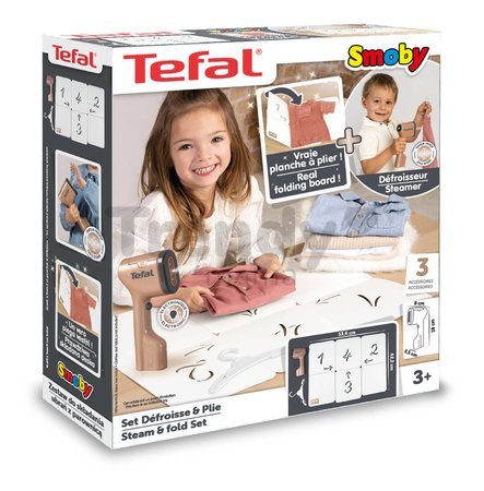 Ručný naparovač s doskou na skladanie oblečenia Tefal Steam&Fold Set Smoby so svetlom a vešiakom