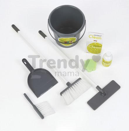 Upratovací vozík Clean Smoby s vedrom a 8 doplnkami zelený