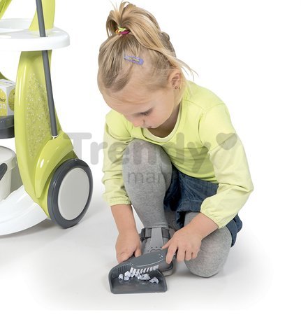 Upratovací vozík Clean Smoby s vedrom a 8 doplnkami zelený