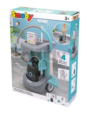 Upratovací vozík Rowenta Cleaning Trolley Smoby s elektronickým vysávačom a 3 doplnkami