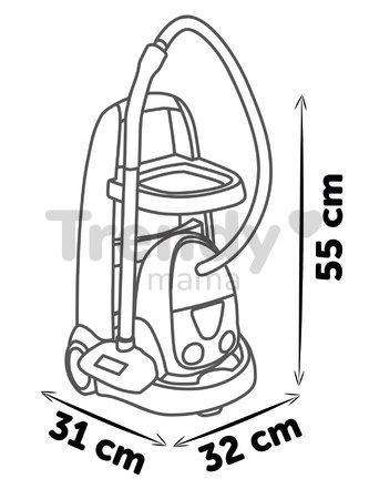 Upratovací vozík s elektronickým vysávačom Cleaning Trolley Vacuum Cleaner Smoby s metlou lopatkou a 9 doplnkami