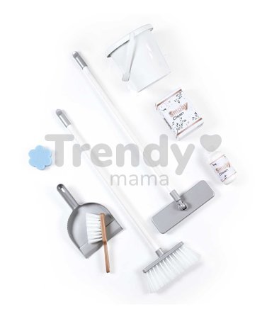 Upratovací vozík a elektronický vysávač Rowenta Trolley Vacuum Cleaner Smoby s realistickým zvukom s metlou lopatkou a 9 doplnkami