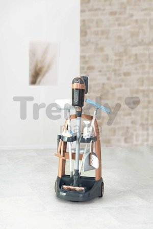 Upratovací vozík s tyčovým vysávačom Rowenta Trolley Upright Hoover Smoby s realistickým zvukom s metlou mopom a 10 doplnkov