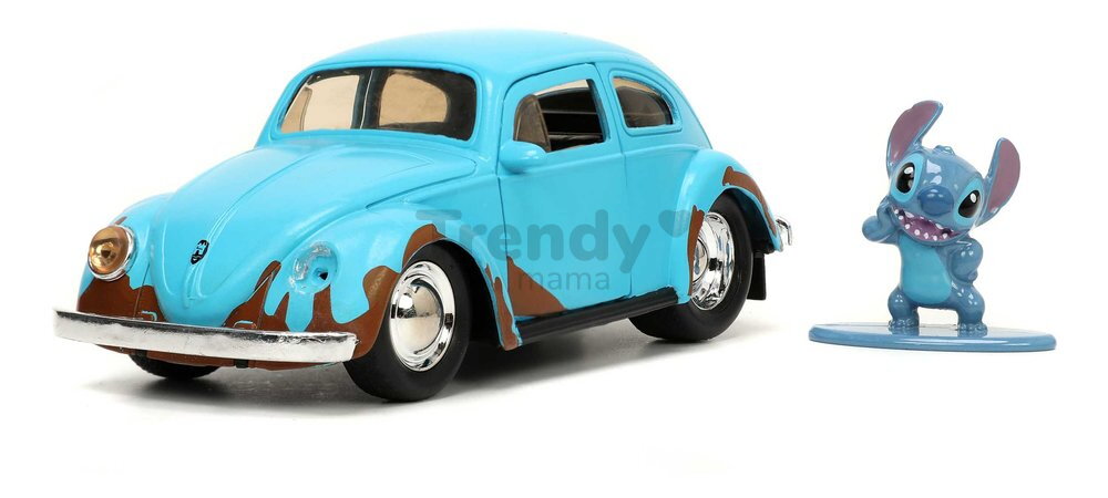 Autíčko VW Beetle 1959 s figúrkou Lilo & Stitch Jada kovové dĺžka 12,7 cm 1:32 od 8 rokov