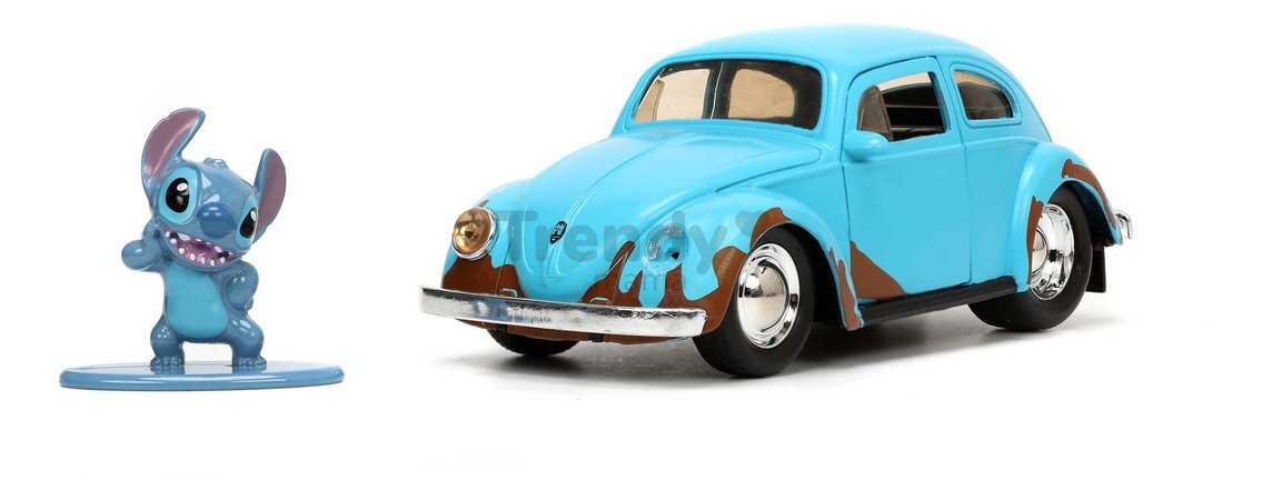 Autíčko VW Beetle 1959 s figúrkou Lilo & Stitch Jada kovové dĺžka 12,7 cm 1:32 od 8 rokov