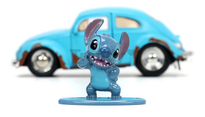 Autíčko VW Beetle 1959 s figúrkou Lilo & Stitch Jada kovové dĺžka 12,7 cm 1:32 od 8 rokov
