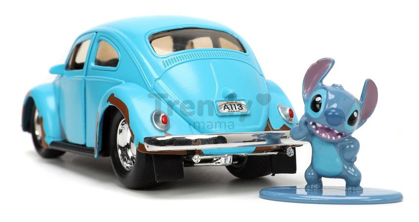 Autíčko VW Beetle 1959 s figúrkou Lilo & Stitch Jada kovové dĺžka 12,7 cm 1:32 od 8 rokov