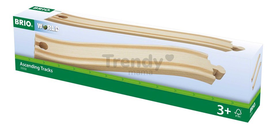 Náhradné diely pre vláčikodráhu Ascending Tracks BRIO 2 stúpajúce koľajnice dĺžka 21,6 cm