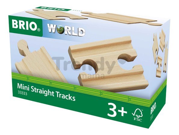 Náhradné diely pre vláčikodráhu Mini Straight Tracks BRIO 4 mini koľajnice dĺžka 5,4 cm