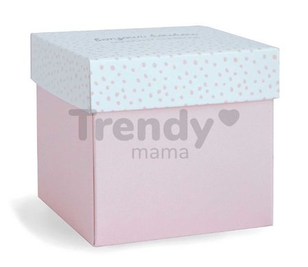 Plyšový zajačik na maznanie Bunny Pink Flower Box Doudou et Compagnie v darčekovom balení ružový 10 cm od 0 mes