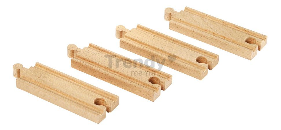 Náhradné diely pre vláčikodráhu Short Straight Tracks BRIO 4 krátke koľajnice dĺžka 10,8 cm