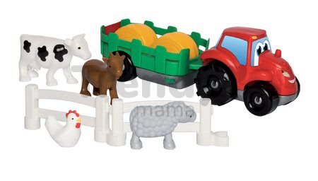 Stavebnica Traktor s prívesom Écoiffier so zvieratkami od 18 mesiacov