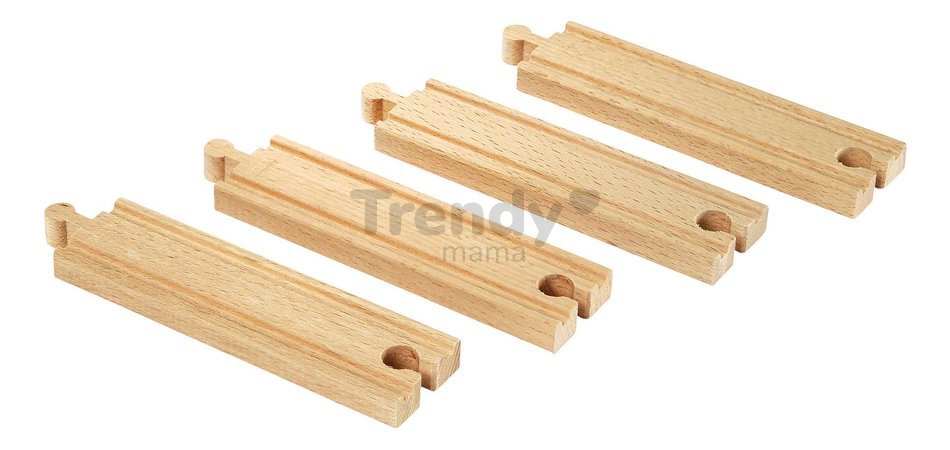 Náhradné diely pre vláčikodráhu Medium Straight Tracks BRIO 4 stredné koľajnice dĺžka 14,4 cm