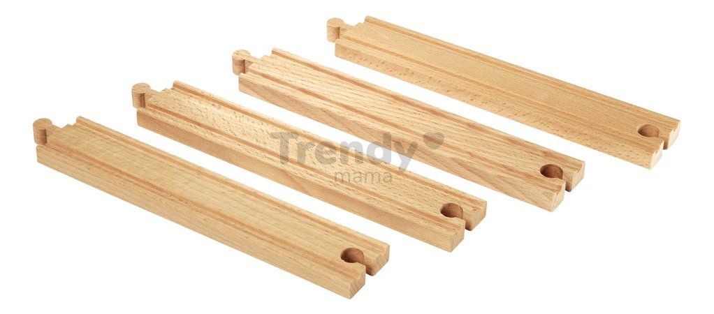 Náhradné diely pre vláčikodráhu Long Straight Tracks BRIO 4 dlhé koľajnice dĺžka 21,6 cm