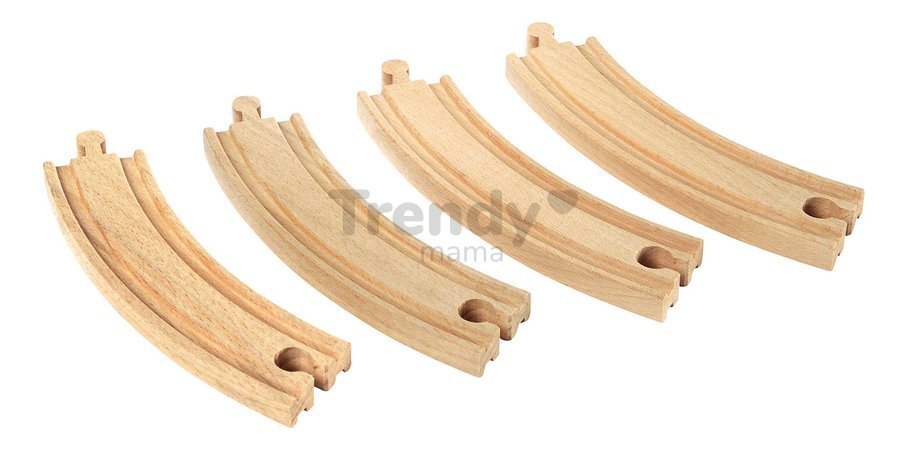 Náhradné diely pre vláčikodráhu Large Curved Tracks BRIO 4 dlhé oblé koľajnice dĺžka 17 cm