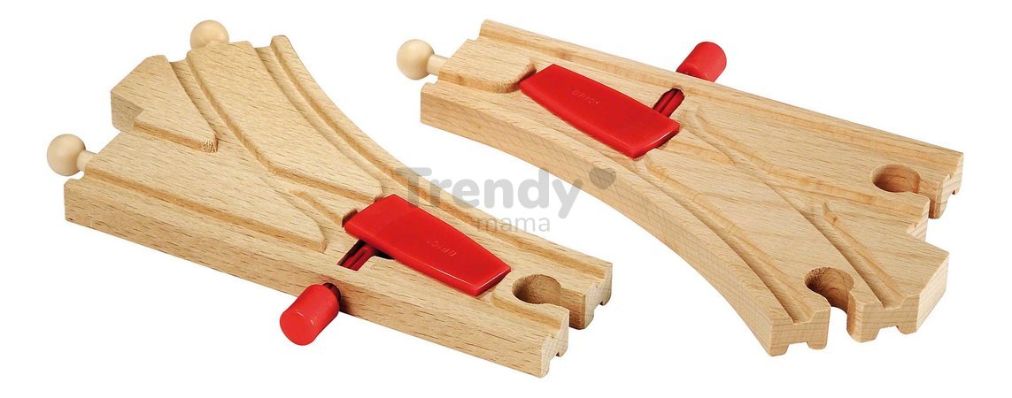 Náhradné diely pre vláčikodráhu Mechanical Switches BRIO 2 mechanické výhybky od 3 rokov BRIO3442