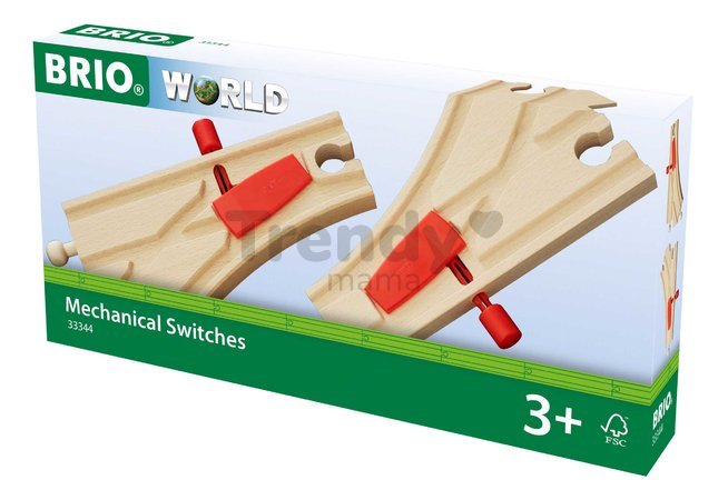 Náhradné diely pre vláčikodráhu Mechanical Switches BRIO 2 mechanické výhybky od 3 rokov BRIO3442