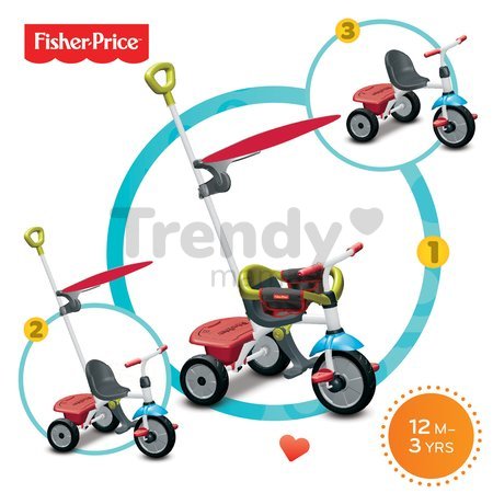 Trojkolka Fisher-Price Jolly Plus smarTrike zeleno-červená od 12 mes