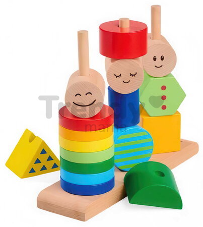 Drevená skladačka figúrky Stacking Figure Game Eichhorn 18 farebných dielikov s podstavcom od 12 mes EH3464