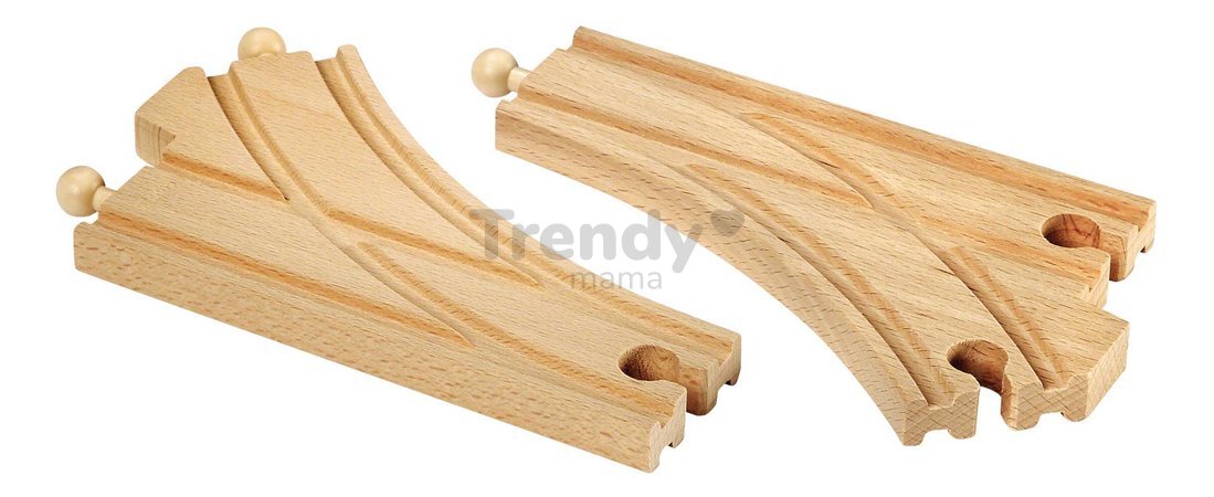Náhradné diely pre vláčikodráhu Curved Switching Tracks BRIO 2 oblé výhybky pre rovnobežné koľaje