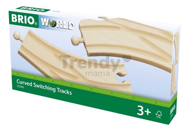 Náhradné diely pre vláčikodráhu Curved Switching Tracks BRIO 2 oblé výhybky pre rovnobežné koľaje