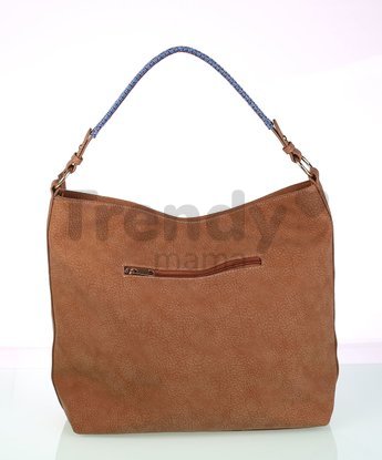 Dámska kabelka z eko kože a látky Kbas so vzorom modrá