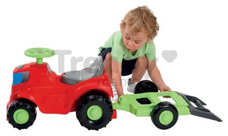 Odrážadlo Traktor 2v1 Écoiffier s kosačkou na prívese červené od 12 mes