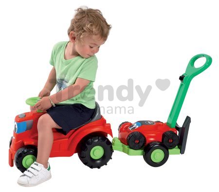Odrážadlo Traktor 2v1 Écoiffier s kosačkou na prívese červené od 12 mes