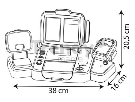 Registračná pokladňa s elektronickými funkciami Large Cash Register Smoby s funkčným skenerom kalkulačkou a mechanickou váhou s 30 doplnkami