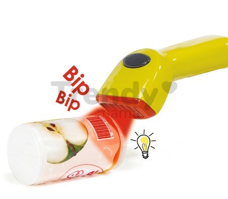 Obchod Supermarket Smoby elektronický s váhou, pokladňou, potravinami a 41 doplnkami tyrkysový