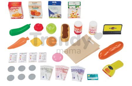 Obchod City Shop Smoby elektronický s pokladňou, potravinami a 41 doplnkami tyrkysový