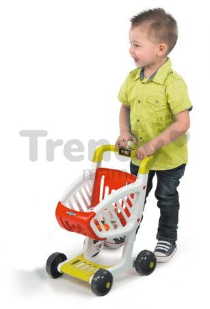 Obchod Supermarket Smoby elektronický s váhou, pokladňou, potravinami a 41 doplnkami červený