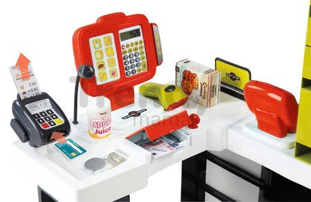 Obchod Supermarket Smoby elektronický s váhou, pokladňou, potravinami a 41 doplnkami červený