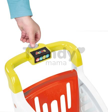 Obchod Supermarket Smoby elektronický s váhou, pokladňou, potravinami a 41 doplnkami červený