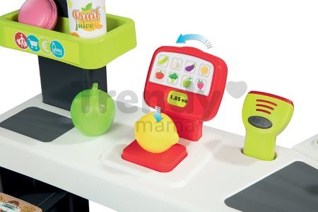 Obchod zmiešaný tovar Maxi Market Smoby s chladničkou elektronickou pokladňou a skenerom s 50 doplnkami