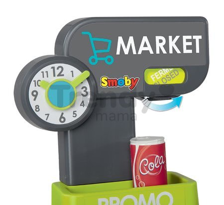 Obchod s chladiacim boxom Fresh City Market Smoby s elektronickou pokladňou skenerom a 34 doplnkov