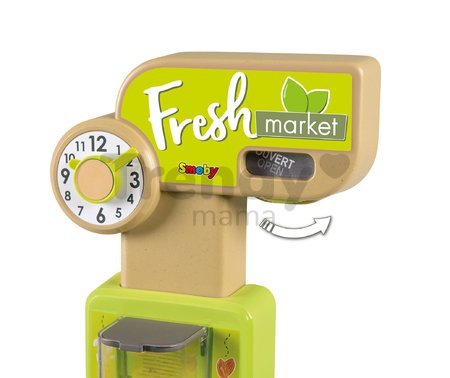 Obchod Ovocie-Zelenina Organic Fresh Market Smoby s dávkovačom cereálií a elektronický skener so 43 doplnkami