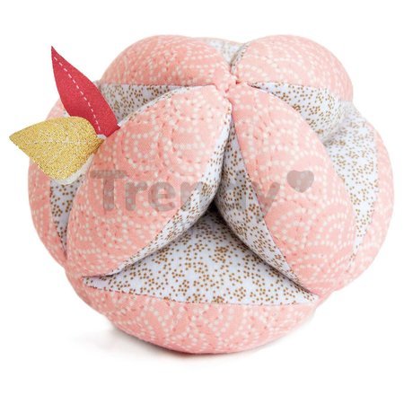 Senzorická loptička pre rozvoj zmyslov bábätka Lapin de Sucre Doudou et Compagnie s hrkálkou rôzne farby 15 cm od 0 mes