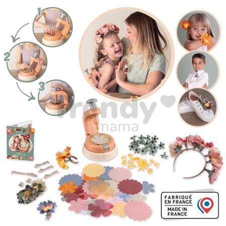Kvetinárstvo s vlastnou výrobou kvetinových šperkov Crea Flower Jewelry Set Smoby s textilnými lupienkami a bižutériou 100 doplnkov