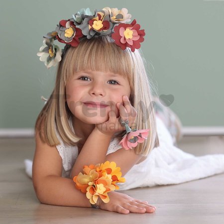 Kvetinárstvo s vlastnou výrobou kvetinových šperkov Crea Flower Jewelry Set Smoby s textilnými lupienkami a bižutériou 100 doplnkov