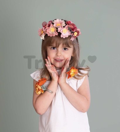 Kvetinárstvo s vlastnou výrobou kvetinových šperkov Crea Flower Jewelry Set Smoby s textilnými lupienkami a bižutériou 100 doplnkov