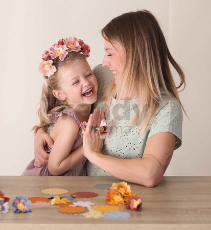 Náhradný materiál na výrobu kvetinových šperkov Crea Flower Jewelry Refill Smoby s bižutériou a kvetinovými lupienkami 98 doplnkov